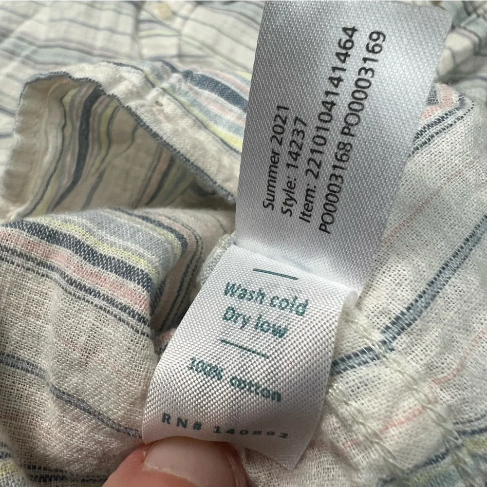 Marine Layer Shirt Men’s Small White Blue Stripe Button Up Cotton Long Sleeve - Picture 7 of 9